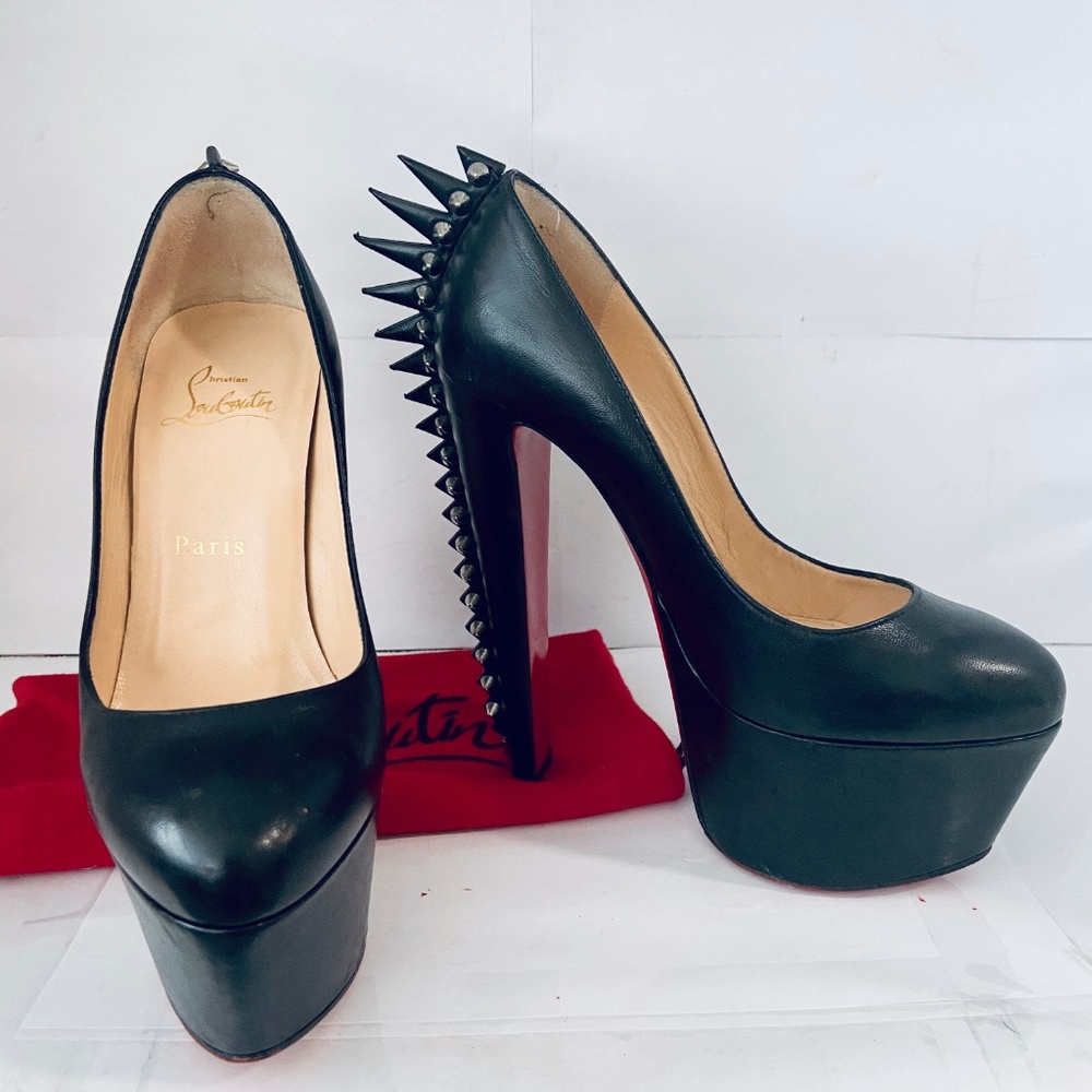 ❌SOLD❌Louboutin ELECTROPUMP 160 Black Spiked Pump - Picture 6 of 8